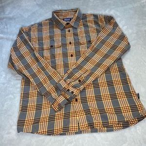 Patagonia Multi Color Button Down Organic Cotton Shirt Men's Size L